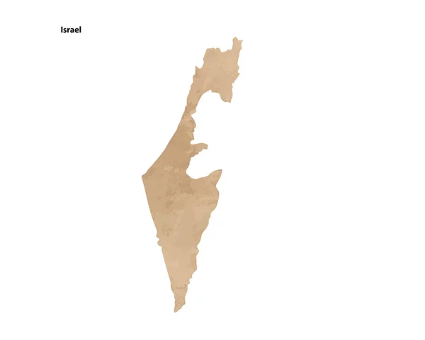 Old Vintage Paper Textured Map Israel Country Vector Illustration — Stock Vector