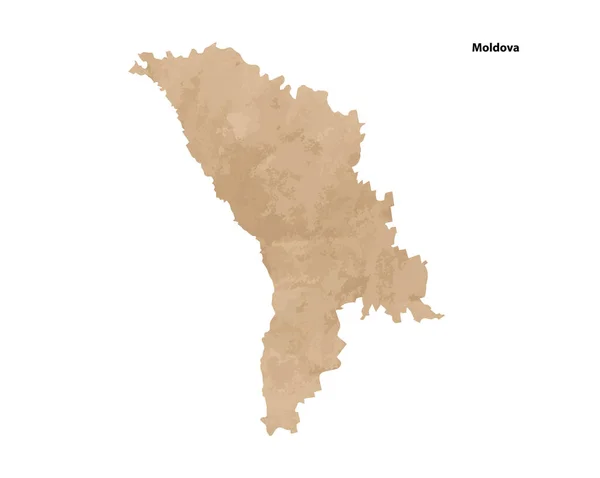 Old Vintage Paper Textured Map Moldova Country Vector Illustration — 스톡 벡터