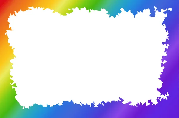 Rainbow Colorful Rectangle Border Design Concept White Patch Center Vector — Archivo Imágenes Vectoriales