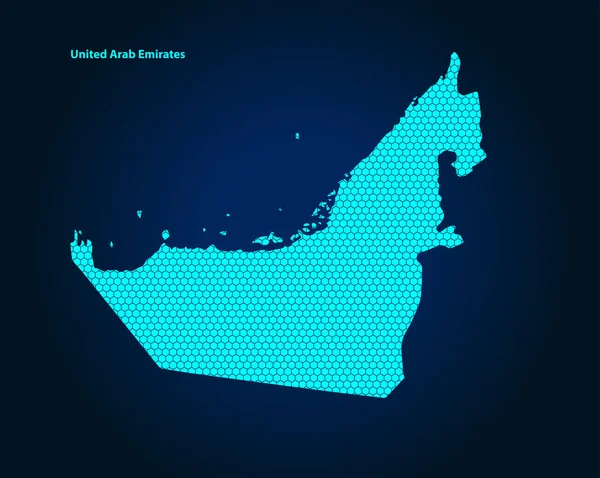 Honey Comb Hexagon Textured Map United Arab Emirates Χώρα Απομονωμένη — Διανυσματικό Αρχείο