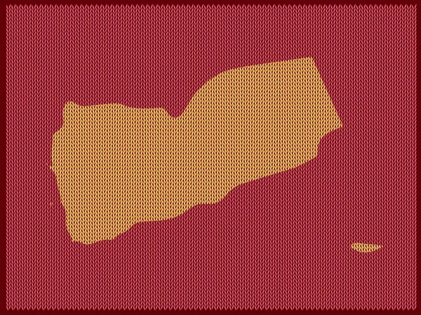Mapa Patrón Punto País Yemen Aislado Sobre Fondo Rojo Ilustración — Vector de stock