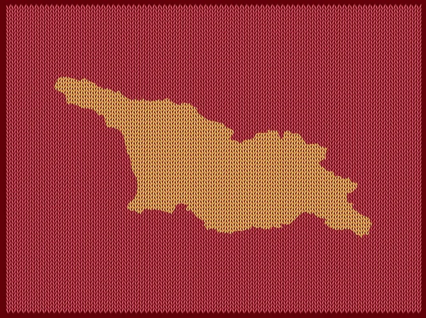 Χάρτης Μοτίβο Πλεξίματος Της Χώρας Γεωργία Απομονωμένη Κόκκινο Φόντο Εικονογράφηση — Διανυσματικό Αρχείο