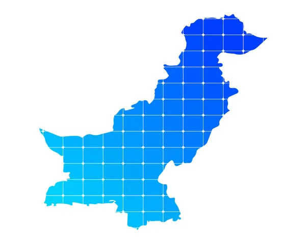 Carte Texturée Briques Dégradées Bleues Colorées Pays Pakistan Isolé Sur — Image vectorielle