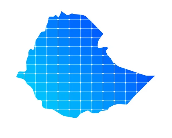 白い背景に隔離されたエチオピアのカラフルな青のグラデーションレンガのテクスチャ地図 ベクトル図 — ストックベクタ