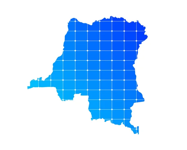 Barevné Modré Gradient Cihly Textura Mapa Země Kongo Izolované Bílém — Stockový vektor