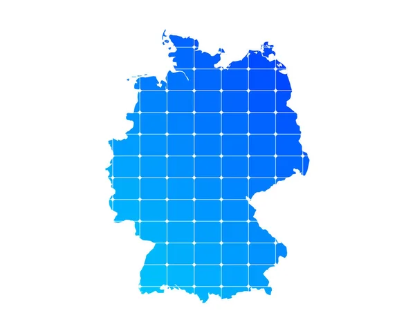 Barevné Modré Gradient Cihly Textura Mapa Země Německo Izolované Bílém — Stockový vektor