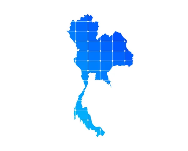 Warna Biru Gradien Biru Peta Tekstur Batu Bata Negara Thailand - Stok Vektor