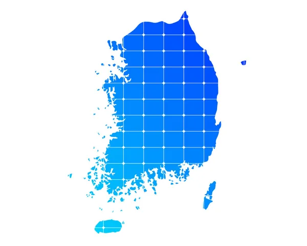 Ladrillos Degradados Azules Coloridos Mapa Textura Del País Corea Del — Archivo Imágenes Vectoriales