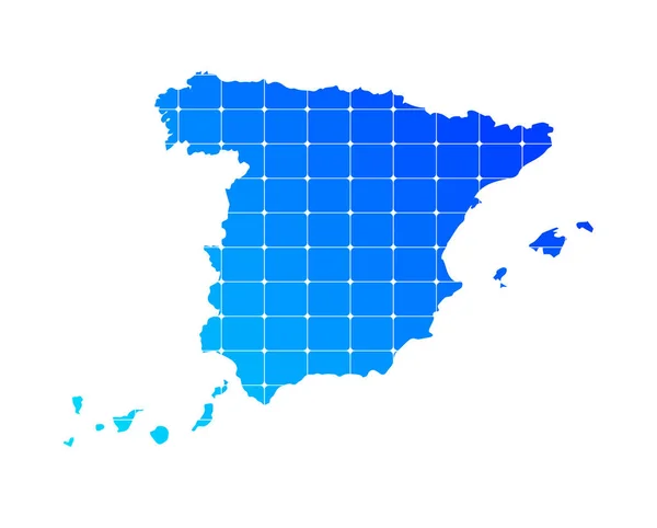 白い背景に隔離されたスペインのカラフルな青のグラデーションレンガのテクスチャ地図 ベクトル図 — ストックベクタ