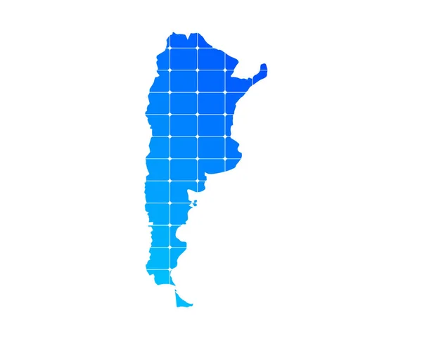 Kleurrijke Blauwe Gradiënt Bakstenen Textuur Kaart Van Land Argentinië Geïsoleerd — Stockvector