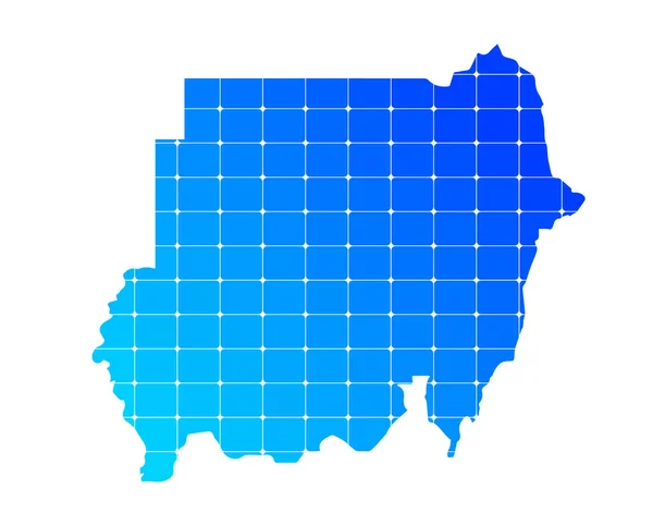 Colorido Azul Gradiente Tijolos Textura Mapa País Sudão Isolado Sobre —  Vetores de Stock