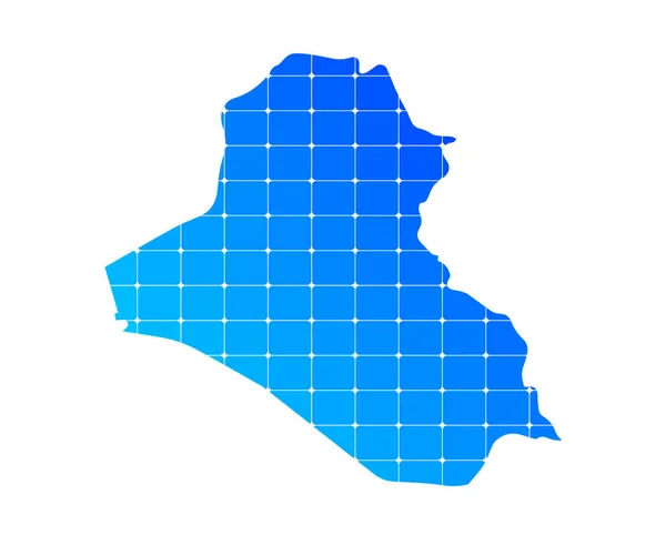 国のカラフルな青のグラデーションレンガのテクスチャマップイラクは白い背景に隔離された ベクトル図 — ストックベクタ