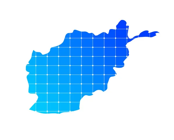 アフガニスタンの色鮮やかな青のグラデーションレンガのテクスチャ地図は白い背景に隔離されている ベクトル図 — ストックベクタ