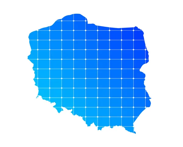 ポーランドの色鮮やかな青のグラデーションのレンガのテクスチャ地図白い背景に隔離されたポーランド ベクトル図 — ストックベクタ