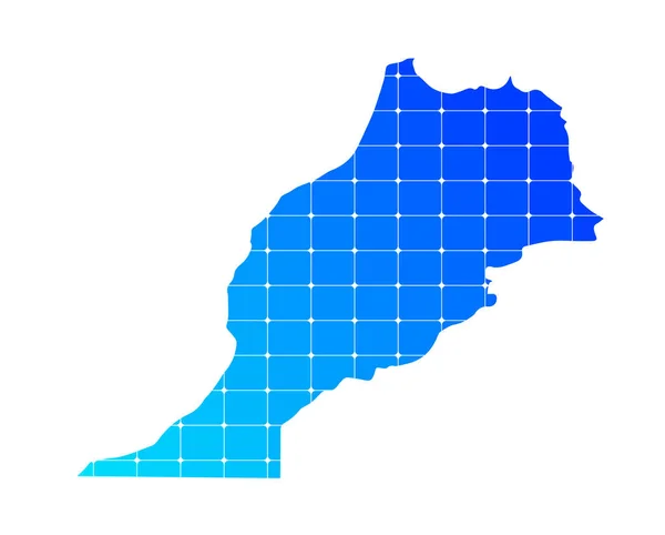 Colorido Azul Gradiente Tijolos Textura Mapa País Marrocos Isolado Sobre —  Vetores de Stock