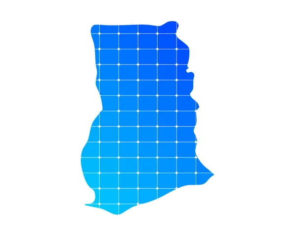 Farbenfrohe Blaue Farbverläufe Ziegel Textur Karte Des Landes Ghana Isoliert — Stockvektor