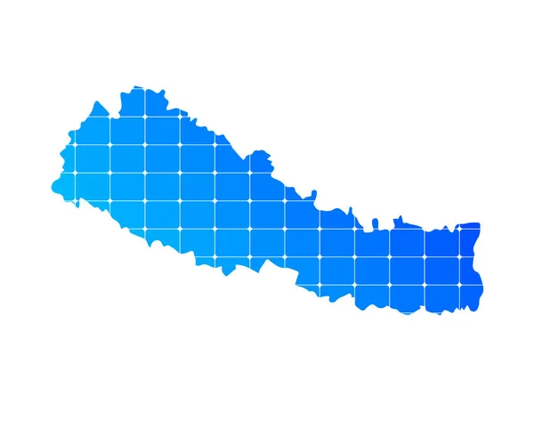 Carte Texturée Briques Dégradées Bleues Colorées Pays Népal Isolé Sur — Image vectorielle