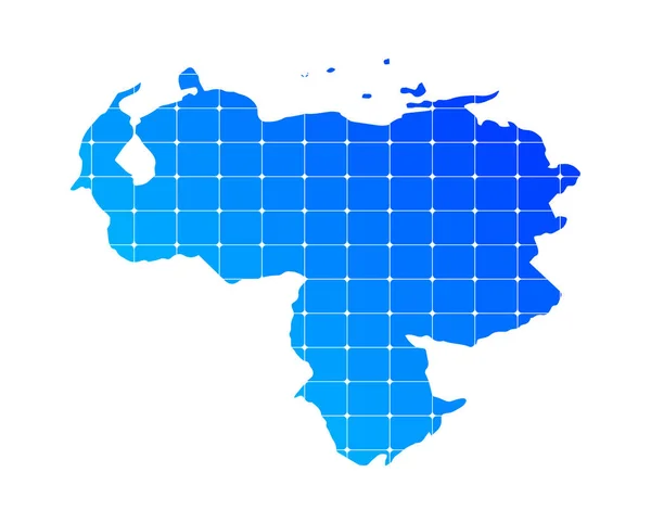 Kleurrijke Blauwe Gradiënt Bakstenen Textuur Kaart Van Land Venezuela Geïsoleerd — Stockvector