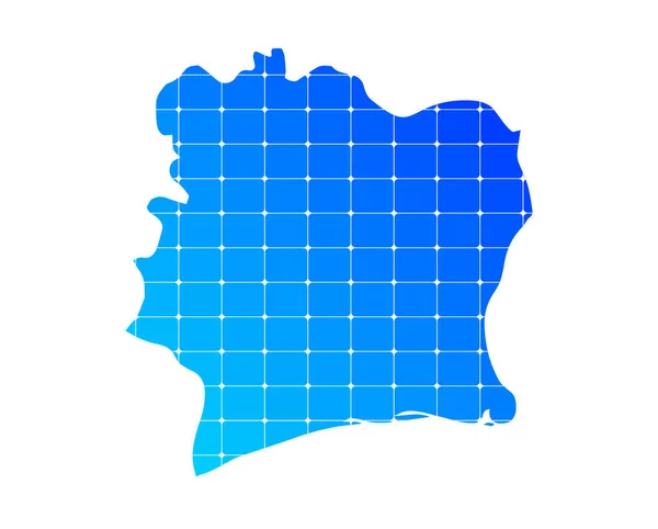 国のカラフルな青のグラデーションレンガのテクスチャマップ白い背景に隔離されたコートDアイボワール ベクトルイラスト — ストックベクタ