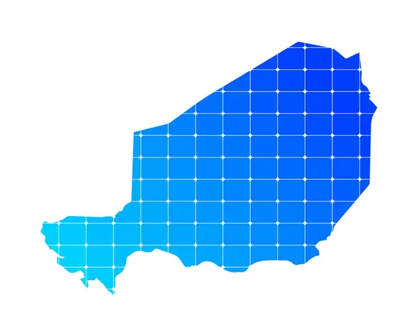 Colorido Azul Gradiente Tijolos Textura Mapa País Níger Isolado Sobre —  Vetores de Stock