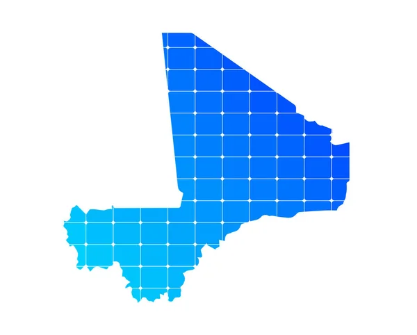 Gradiente Azul Colorido Tijolos Mapa Textura País Mali Isolado Sobre —  Vetores de Stock