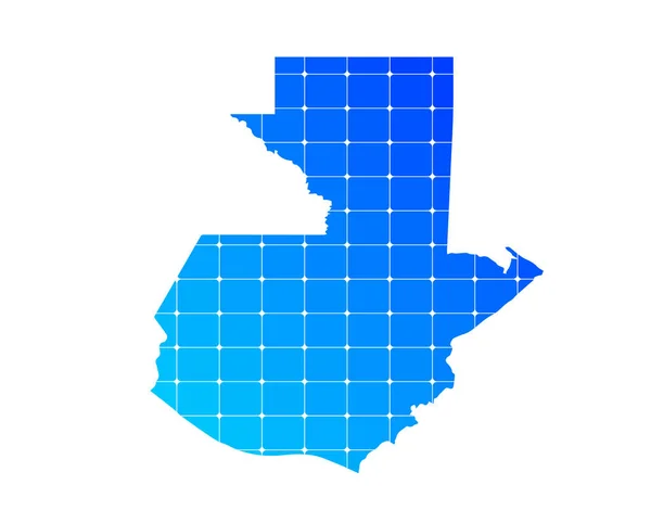 Barevné Modré Gradient Cihly Textura Mapa Země Guatemala Izolované Bílém — Stockový vektor