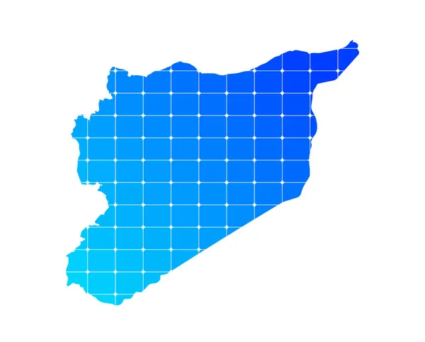 Bunte Blaue Farbverläufe Ziegel Textur Karte Des Landes Syrien Isoliert — Stockvektor