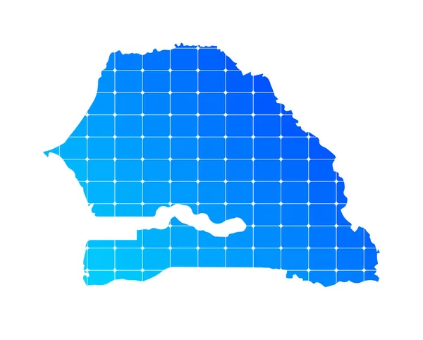 Colorido Azul Gradiente Tijolos Textura Mapa País Senegal Isolado Sobre —  Vetores de Stock