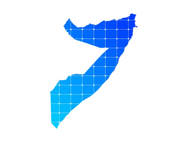 Bunte Blaue Farbverläufe Ziegel Textur Karte Des Landes Somalia Isoliert — Stockvektor