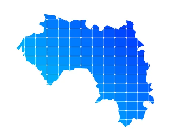 Barevné Modré Gradient Cihly Textura Mapa Země Guinea Izolované Bílém — Stockový vektor