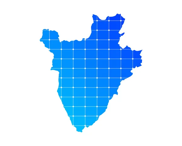 Carte Texturée Briques Dégradées Bleues Colorées Pays Burundi Isolé Sur — Image vectorielle