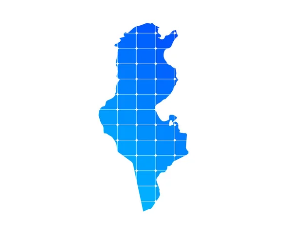 Colorido Azul Gradiente Tijolos Textura Mapa País Tunísia Isolado Sobre —  Vetores de Stock