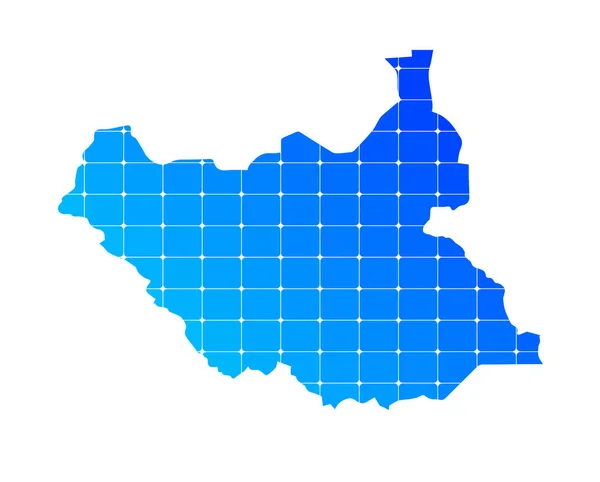 Colorido Azul Gradiente Tijolos Textura Mapa País Sudão Sul Isolado —  Vetores de Stock