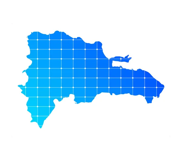 ドミニカ共和国のカラフルな青のグラデーションレンガのテクスチャ地図白い背景に隔離された国 ベクトル図 — ストックベクタ