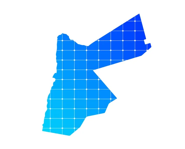 Bunte Blaue Farbverläufe Ziegel Textur Karte Des Landes Jordanien Isoliert — Stockvektor
