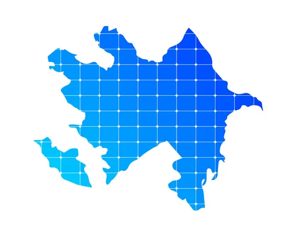白い背景に隔離された国アゼルバイジャンのカラフルな青のグラデーションレンガのテクスチャ地図 ベクトル図 — ストックベクタ