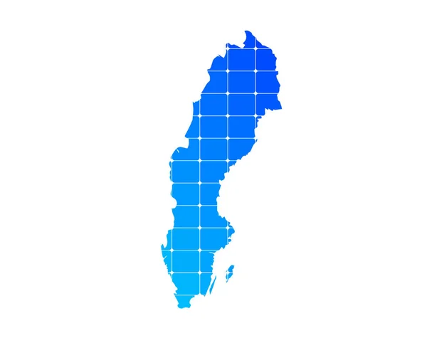 白い背景に孤立したスウェーデンのカラフルな青のグラデーションレンガのテクスチャ地図 ベクトル図 — ストックベクタ
