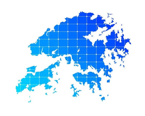Gradiente Azul Colorido Tijolos Mapa Textura País Hong Kong Isolado —  Vetores de Stock