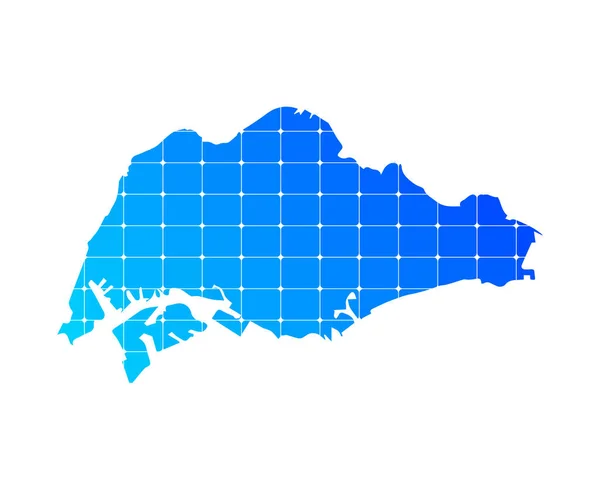 Πολύχρωμο Μπλε Κλίση Τούβλα Χάρτη Υφή Της Χώρας Σιγκαπούρη Απομονωμένη — Διανυσματικό Αρχείο