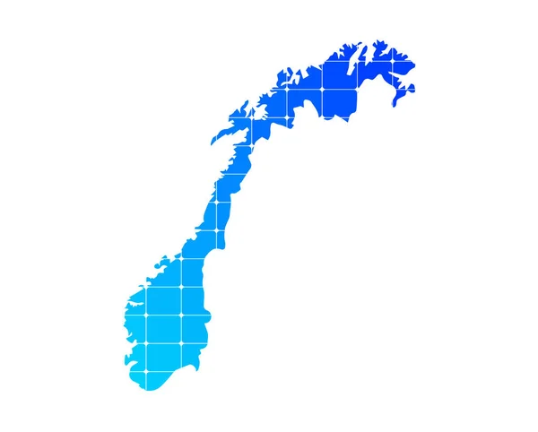 ノルウェーのカラフルな青のグラデーションレンガのテクスチャ地図白い背景に隔離された国 ベクトル図 — ストックベクタ