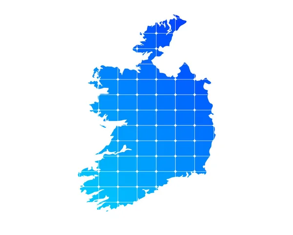 Carte Texture Briques Dégradées Bleues Colorées Pays Irlande Isolée Sur — Image vectorielle