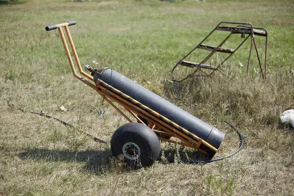 Bombola Ossigeno Carrello Campo Fornitura Co2 Vari Lavori — Foto Stock