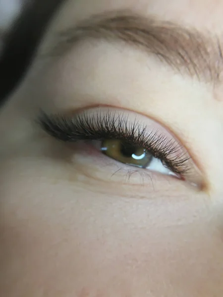 Photo Œil Avec Des Cils Artificiels Allongés Prise Par Grand — Photo