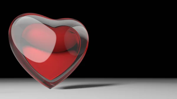 Heart Background Illustration Red Heart Black White Background — Stock Photo, Image