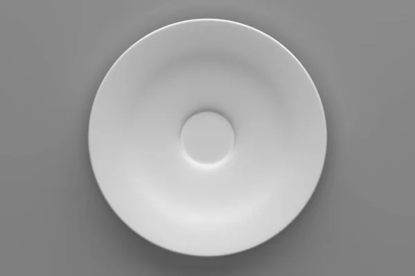 Mockup Weißes Porzellan Keramikteller Auf Schwarzem Hintergrund Draufsicht Rendering — Stockfoto