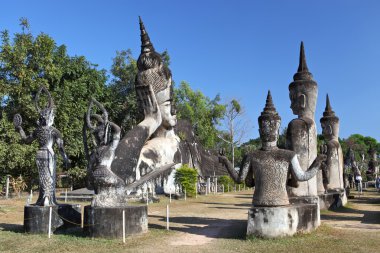 Buda park, xieng khuan olarak da bilinir, tuhaf ve garip heykeller vientiane, laos, Güney Asya yakınındaki dolu bir park olduğunu