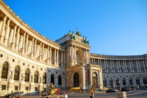 Sekcja burg neue Hofburg, od heldenplatz, Wiedeń — Zdjęcie stockowe