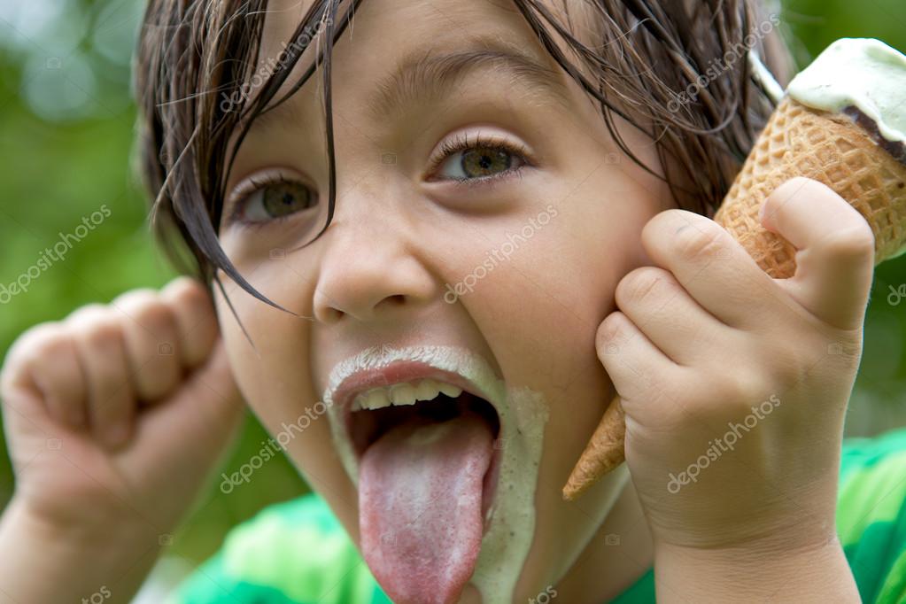 Kid Sticking His Tongue Out