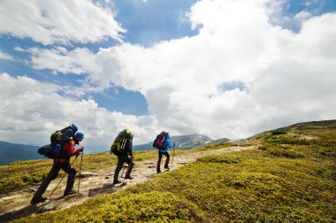 Hiking in the mountains clipart