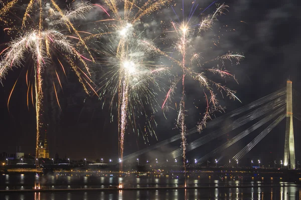 Celebratory salute in Riga — Stock Photo, Image